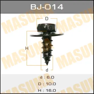 Саморіз 6x16 мм (комплект 10 шт) Toyota (BJ-014) MASUMA BJ014