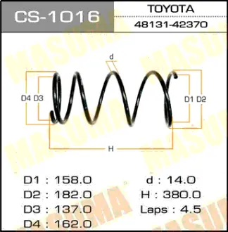 Пружина подвески front RAV4/ ACA21 MASUMA CS1016