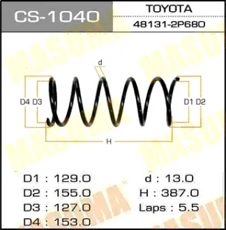 Пружина подвески front CORONA/ AT191 MASUMA CS1040