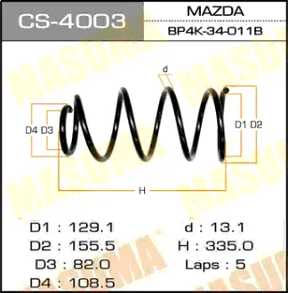 Пружина подвески front AXELA/ BK3P MASUMA CS4003