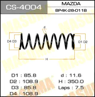 Пружина подвески rear AXELA/ BK5P MASUMA CS4004