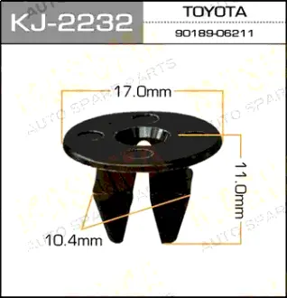 Клипса автомобильная (автокрепеж) 2232-KJ [уп.50] MASUMA KJ2232