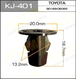 Клипса автомобильная (автокрепеж) 401-KJ [уп.50] MASUMA KJ401