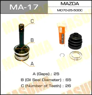 ШРУС 25x65x26 MASUMA MA17