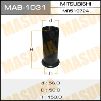 Пильовик амортизатора заднього Mitsubishi Colt (02-12), Lancer (02-08), Outlander (03-09) (MAB-1031) MASUMA MAB1031