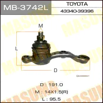 Шаровая опора front low MARK 2, CHASER, CRESTA GX105, JZX105 (L) MASUMA MB3742L