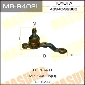 Шаровая опора front low LH ##S15# MASUMA MB9402L
