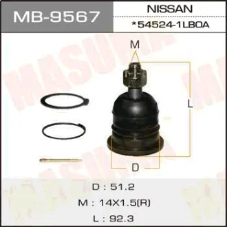 Шаровая опора front up PATROL/ Y62 MASUMA MB9567