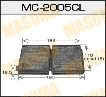 Салонный фильтр AC-1882 угольный MASUMA MC2005CL