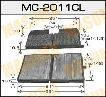 Салонный фильтр угольный MASUMA MC2011CL