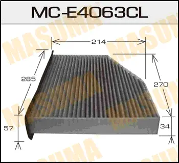 Фільтр салону AC0119CR вугільний VOLKSWAGEN/ TIGUAN/ V2000/3600.07- (MC-E4063CL) MASUMA MCE4063CL