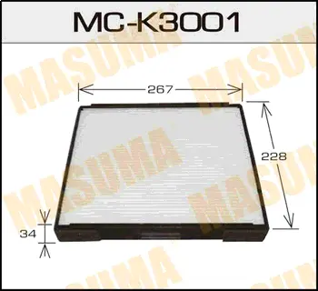 Салонный фильтр AC9301 HYUNDAI/ ELANTRA/ V1600, V1800, V2000 00-08 MASUMA MCK3001
