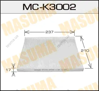 Салонный фильтр AC9401 KIA/ SORENTO/ V2000, V2200, V2400 09- MASUMA MCK3002 (фото 1)