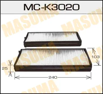 Салонный фильтр AC9305 HYUNDAI/ TERRACAN/ V2500 01-06 MASUMA MCK3020