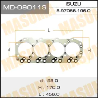 Прокладка Головки блока 4JG2 MASUMA MD09011S
