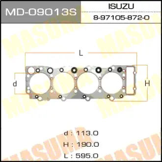 Прокладка Головки блока 4HF1 MASUMA MD09013S
