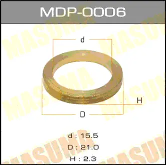 Шайбы для форсунок Латунь 15,5х21х2,3 MASUMA MDP0006