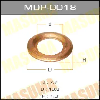 Шайбы для форсунок Медь 16627-V0702, 7,7х13,8х1 TD#,CD#,FD# MASUMA MDP0018