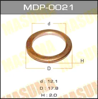 Шайбы для форсунок Медь 12,1х17,8х2 MASUMA MDP0021