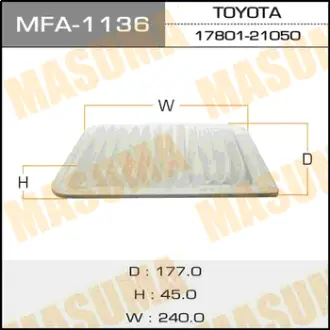 Фільтр повітряний Toyota Auris, Avensis, Corolla, RAV4 (08-) (MFA-1136) MASUMA MFA1136