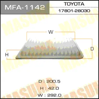 Фільтр повітряний Toyota Camry (06-18), Venza (09-16) (MFA-1142) MASUMA MFA1142