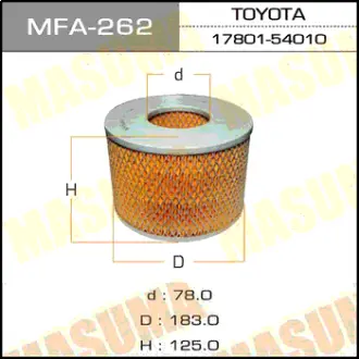 Воздушный фильтр A-139 MASUMA MFA262