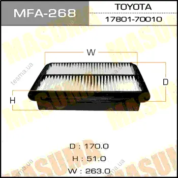 Воздушный фильтр A-145 MASUMA MFA268 (фото 1)