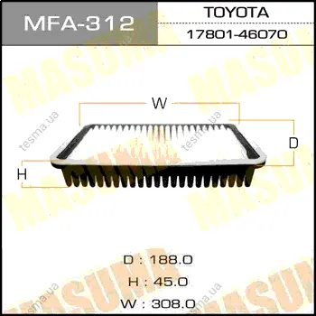 Воздушный фильтр A-189 MASUMA MFA312 (фото 1)