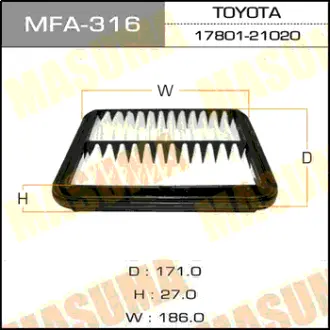 Воздушный фильтр A-193 MASUMA MFA316