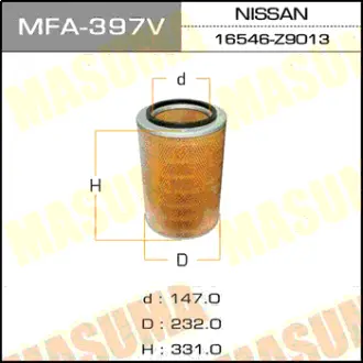 Air filter, primary. Фильтр воздушный, основной MASUMA MFA397