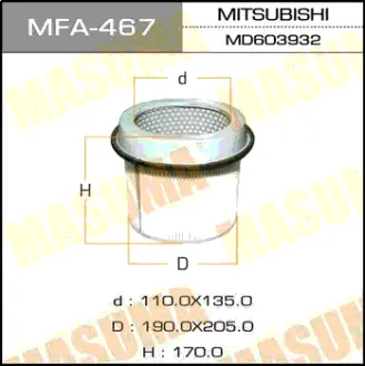 Воздушный фильтр A-344 MASUMA MFA467