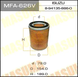 Фільтр повітряний (MFA-626) MASUMA MFA626