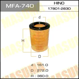 Воздушный фильтр A-617 MASUMA MFA740