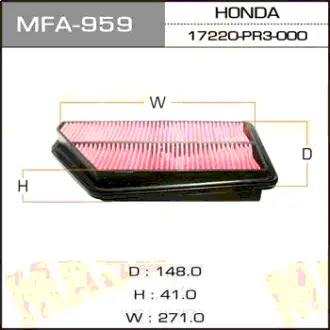 Фильтр воздушный A-836V MASUMA MFA959