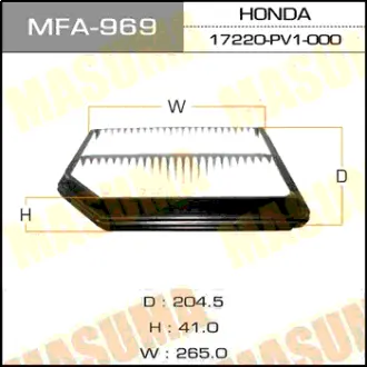 Воздушный фильтр A-846 MASUMA MFA969