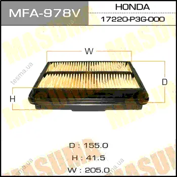 Воздушный фильтр A-855V MASUMA MFA978 (фото 1)
