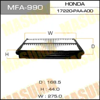 Воздушный фильтр A-867 MASUMA MFA990