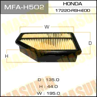 Воздушный фильтр A8001 LHD HONDA/ CIVIC/ V1400 06-09 MASUMA MFAH502