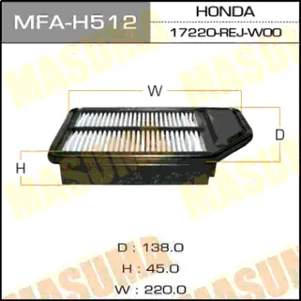 Воздушный фильтр A-880V LHD HONDA/ JAZZ, CITY 05- MASUMA MFAH512