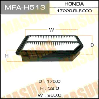 Воздушный фильтр A8521 LHD HONDA/ ODYSSEY/ RB3, RB4 08- MASUMA MFAH513