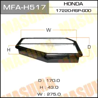 Воздушный фильтр A8517 LHD HONDA/ CIVIC 07- MASUMA MFAH517
