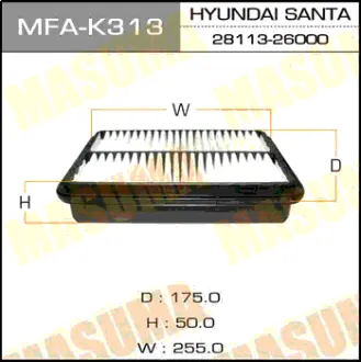 Воздушный фильтр A9311 LHD HYUNDAI/ SANTA FE/ V2000, V2400, V2700 00-05 MASUMA MFAK313