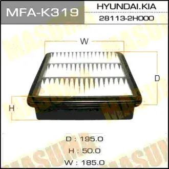 Фільтр повітряний A9320 HYUNDAI / ELANTRA / V1600 V2000 06- (MFA-K319) MASUMA MFAK319