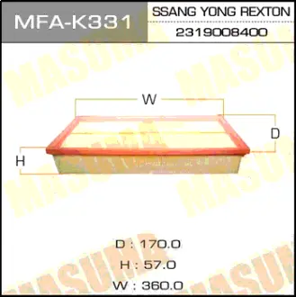 Фільтр повітряний Ssangyong Rexton (02-) (MFA-K331) MASUMA MFAK331