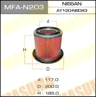 Воздушный фильтр NISSAN/ PATROL/ Y61 Пропитан MASUMA MFAN203