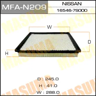 Воздушный фильтр A2508 NISSAN/ PATHFINDER 05- MASUMA MFAN209