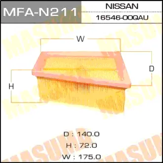 Фільтр повітряний NISSAN/ALMERA 2012- (MFA-N211) MASUMA MFAN211