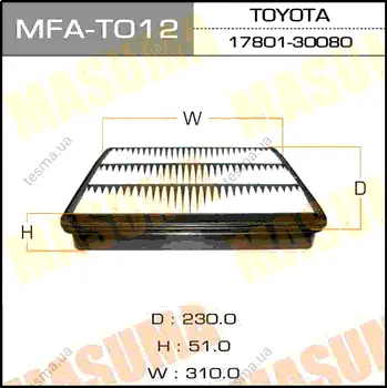 Фільтр повітряний (MFA-T012) MASUMA MFAT012 (фото 1)
