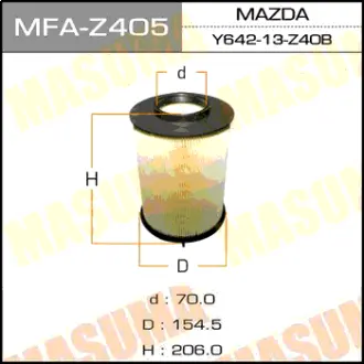 Воздушный фильтр A0457 MAZDA/ MAZDA3 11- MASUMA MFAZ405
