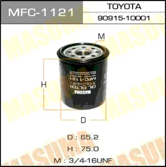 Фільтр масляний Toyota Auris (06-12), Avensis (16-), Yaris (09-) (MFC-1121) MASUMA MFC1121